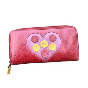 Fossil Leather Large Wallet with Heart